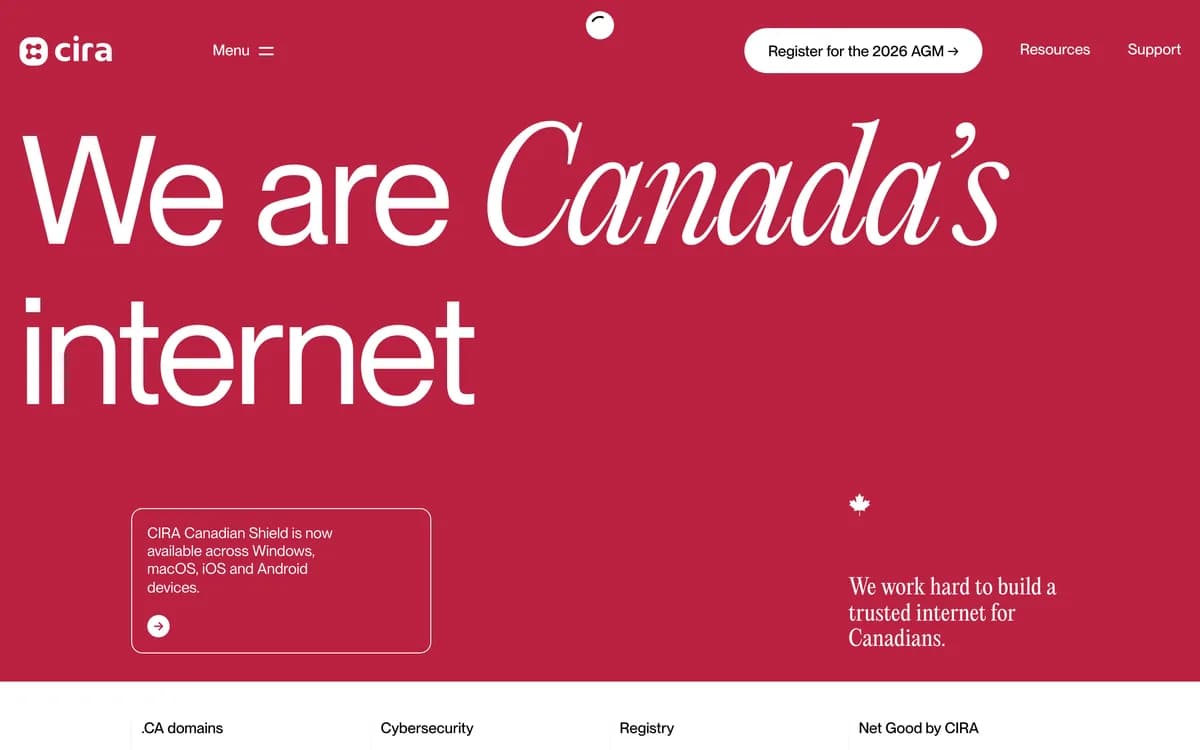 The CIRA Anycast DNS homepage