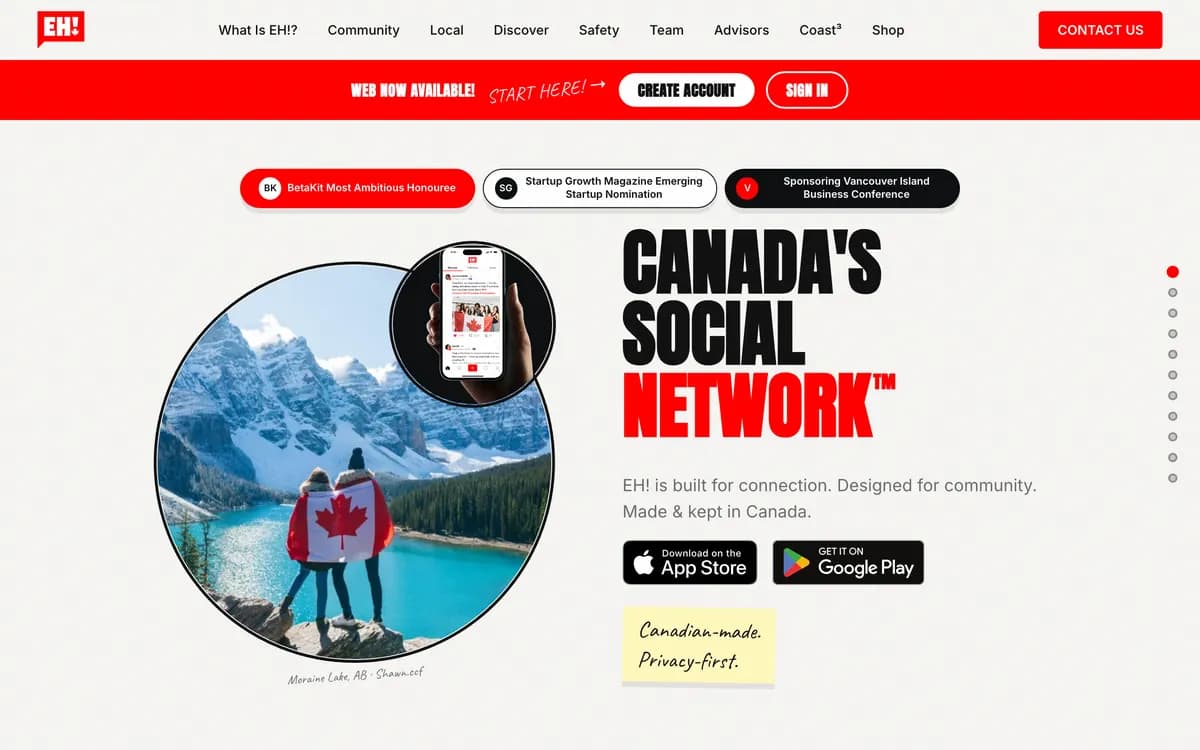 The EH! homepage
