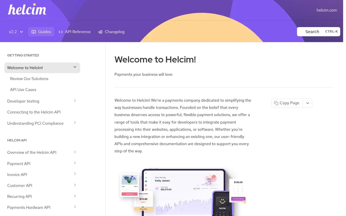 The Helcim homepage