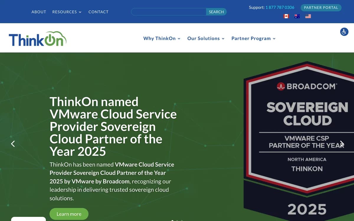 The ThinkOn homepage